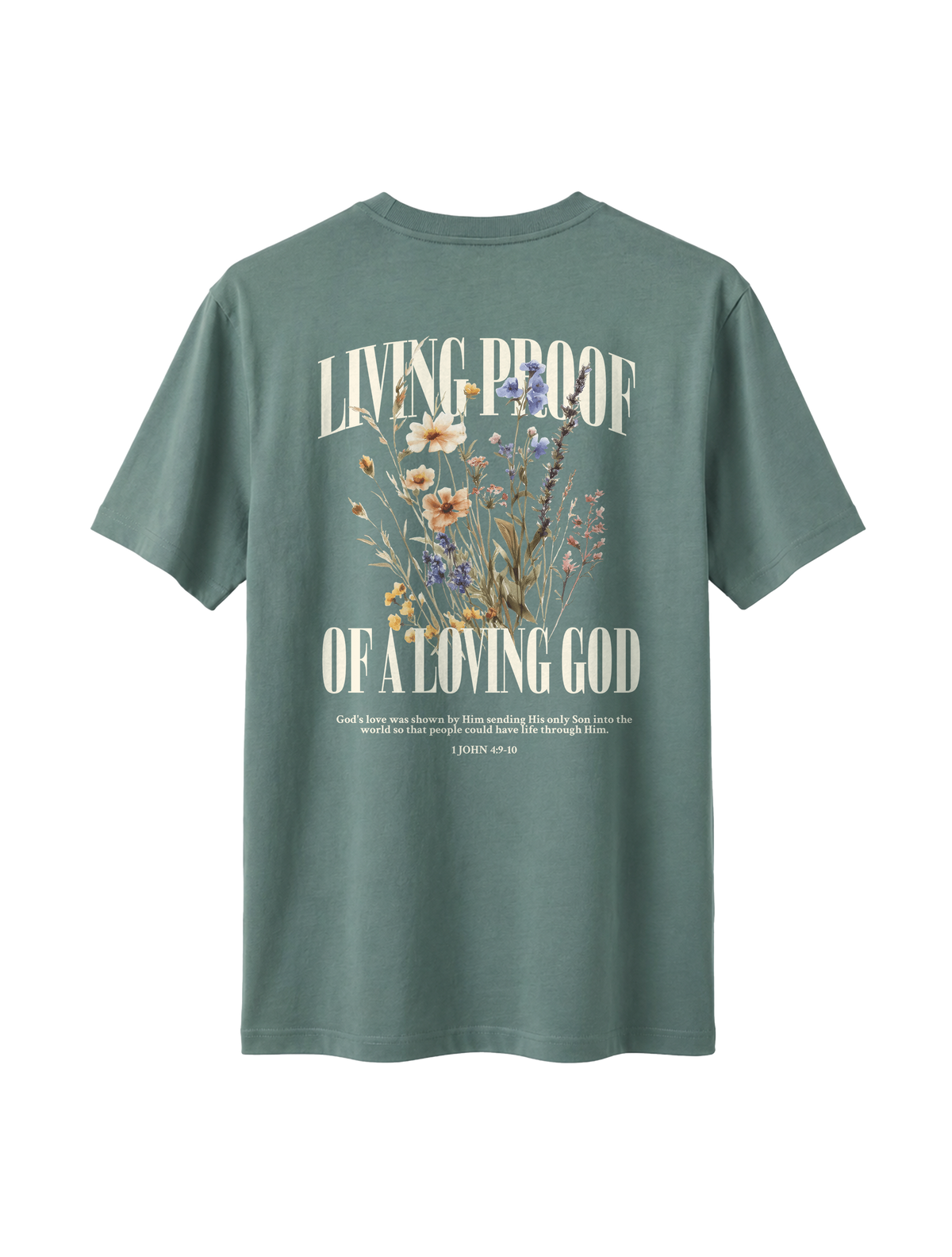 RELAXED FIT T-SHIRT LIVING PROOF OF A LOVING GOD - sparker-green-bay-back.png - 1