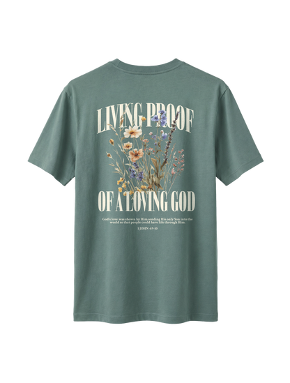 RELAXED FIT T-SHIRT LIVING PROOF OF A LOVING GOD - sparker-green-bay-back.png - 1