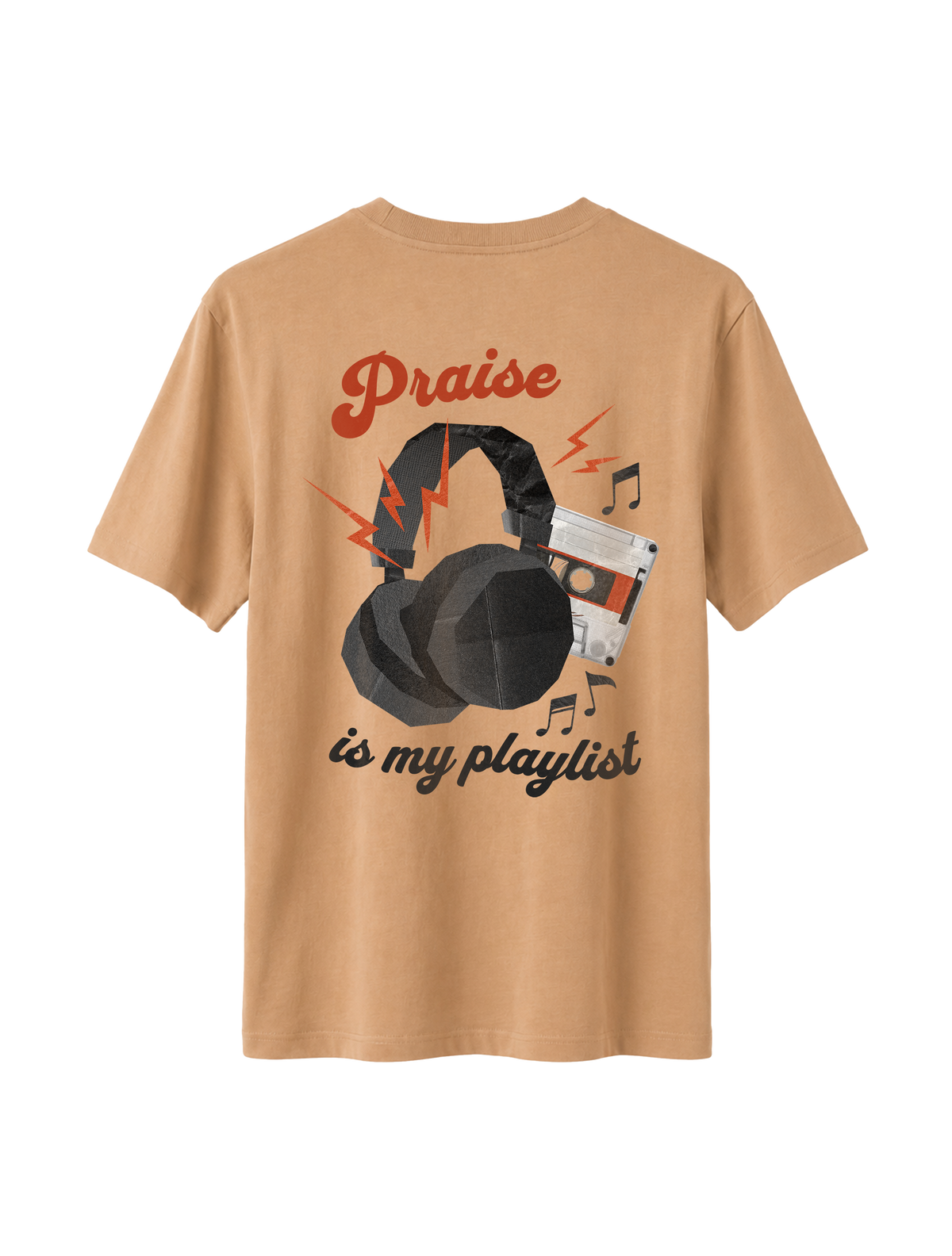 RELAXED FIT T-SHIRT PRAISE IS MY PLAYLIST - sparker-latte-back.png - 5