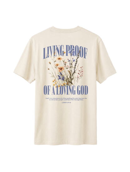 RELAXED FIT T-SHIRT LIVING PROOF OF A LOVING GOD - sparker-natural-raw-back.png - 4