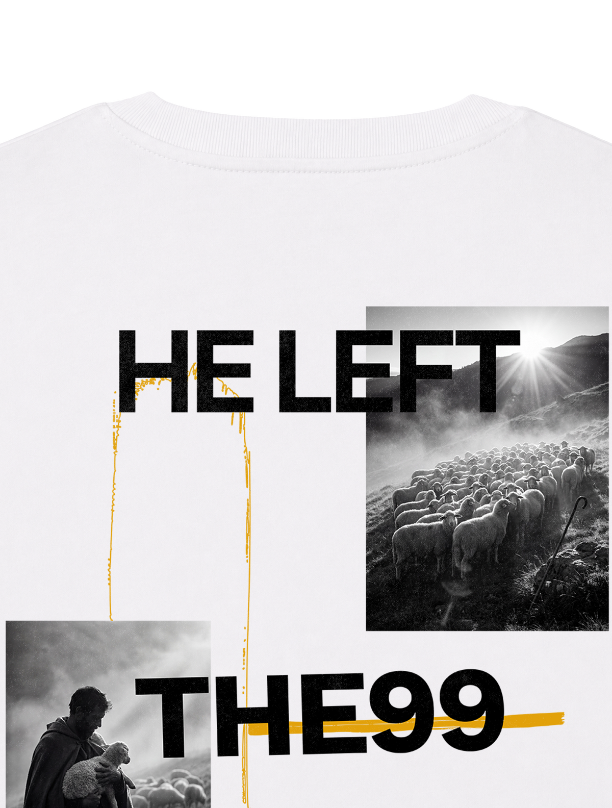 RELAXED FIT T-SHIRT HE LEFT THE 99 TO FIND ME - sparker-white-back-close-1.png - 2