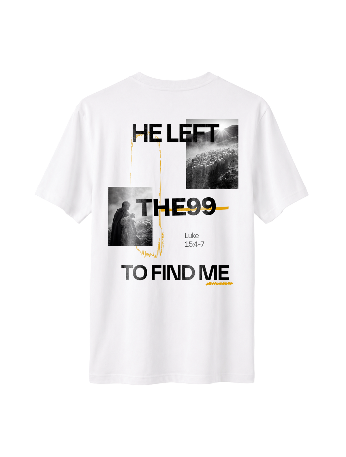 RELAXED FIT T-SHIRT HE LEFT THE 99 TO FIND ME - sparker-white-back.png - 1