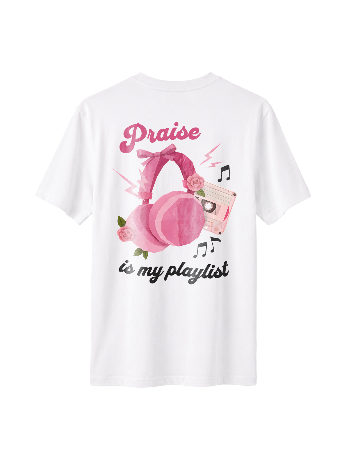 RELAXED FIT T-SHIRT PRAISE IS MY PLAYLIST - sparker-white-back.png - 1