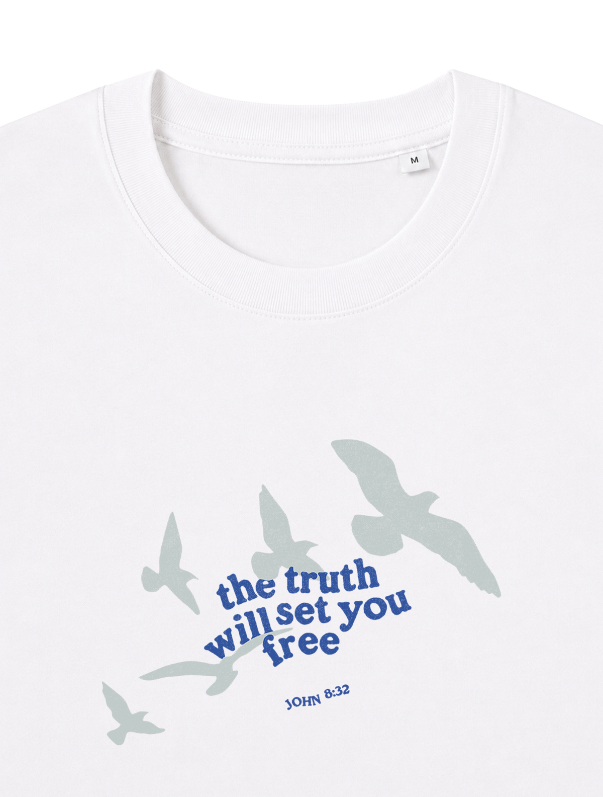 RELAXED FIT T-SHIRT TRUTH WILL SET YOU FREE - sparker-white-front-close-1.png - 2