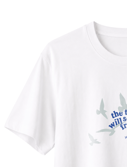 RELAXED FIT T-SHIRT TRUTH WILL SET YOU FREE - sparker-white-front-close-3.png - 3