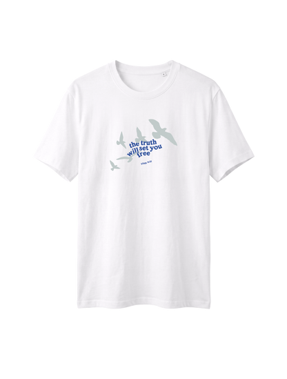 RELAXED FIT T-SHIRT TRUTH WILL SET YOU FREE - sparker-white-front.png - 1