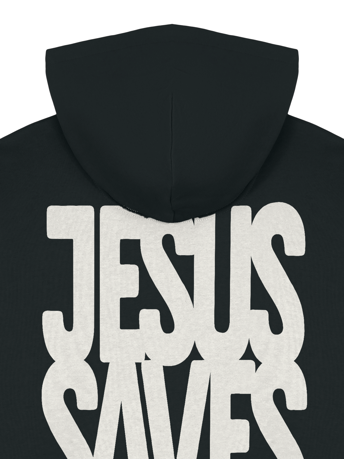 RELAXED FIT HOODIE JESUS SAVES - stella-nora-black-back-close-1.png - 6