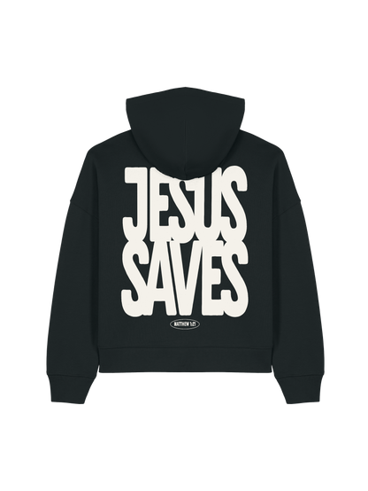 RELAXED FIT HOODIE JESUS SAVES - stella-nora-black-back.png - 5