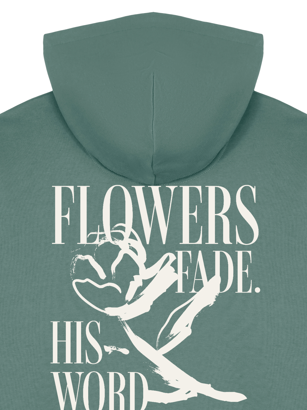 RELAXED FIT HOODIE HIS WORD REMAINS WOMAN - stella-nora-green-bay-back-close-1.png - 2