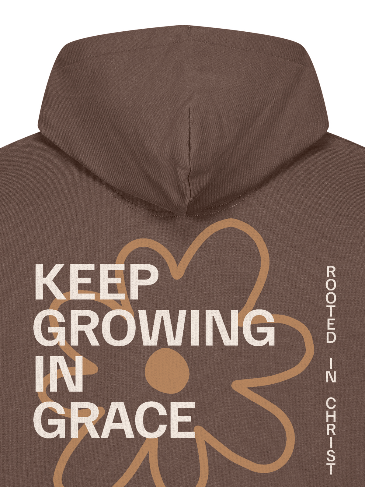RELAXED FIT HOODIE KEEP GROWING IN GRACE - stella-nora-mocha-back-close-1.png - 2