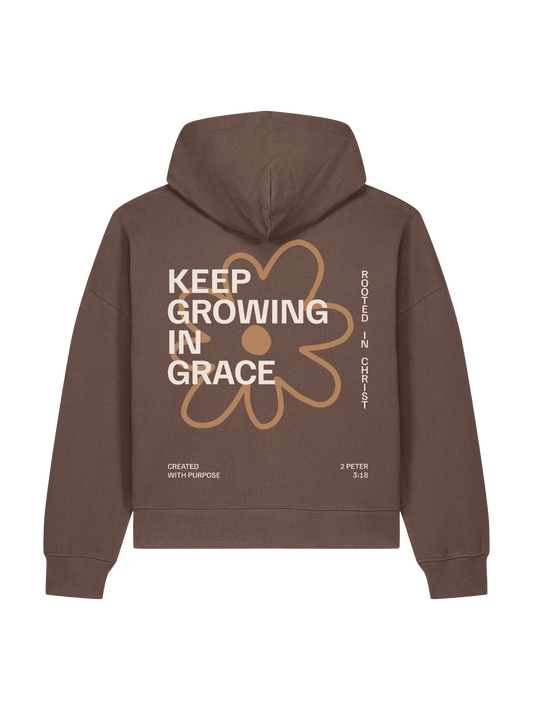 RELAXED FIT HOODIE KEEP GROWING IN GRACE - stella-nora-mocha-back.png - 1