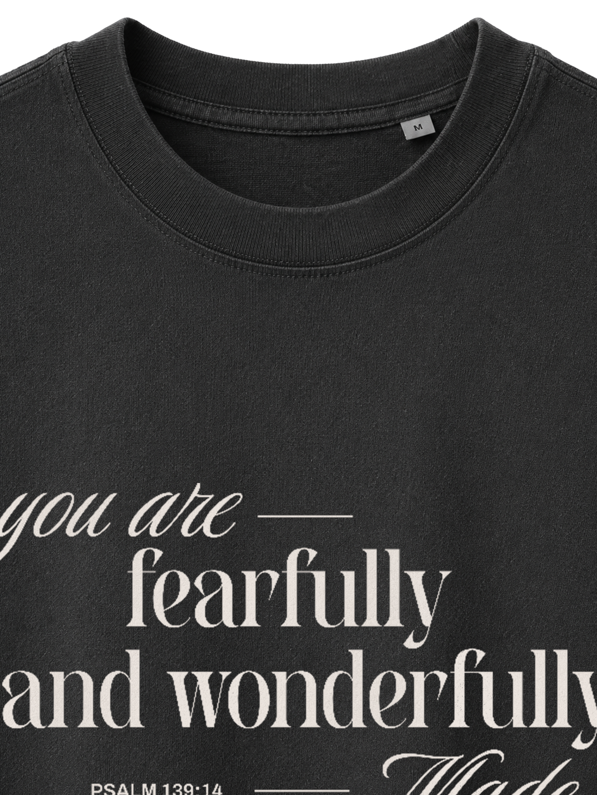 VINTAGE RELAXED FIT T-SHIRT YOU ARE FEARFULLY AND WONDERFULLY MADE - vintage-freestyler-dyed-black-rock-front-close-1.png - 8