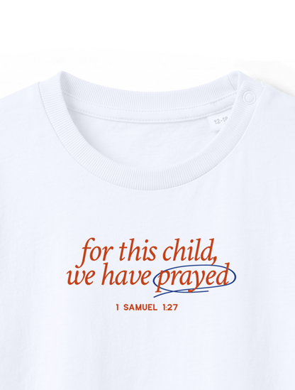 BABY REGULAR FIT T-SHIRT FOR THIS CHILD WE HAVE PRAYED - white-front-close-1.png - 5