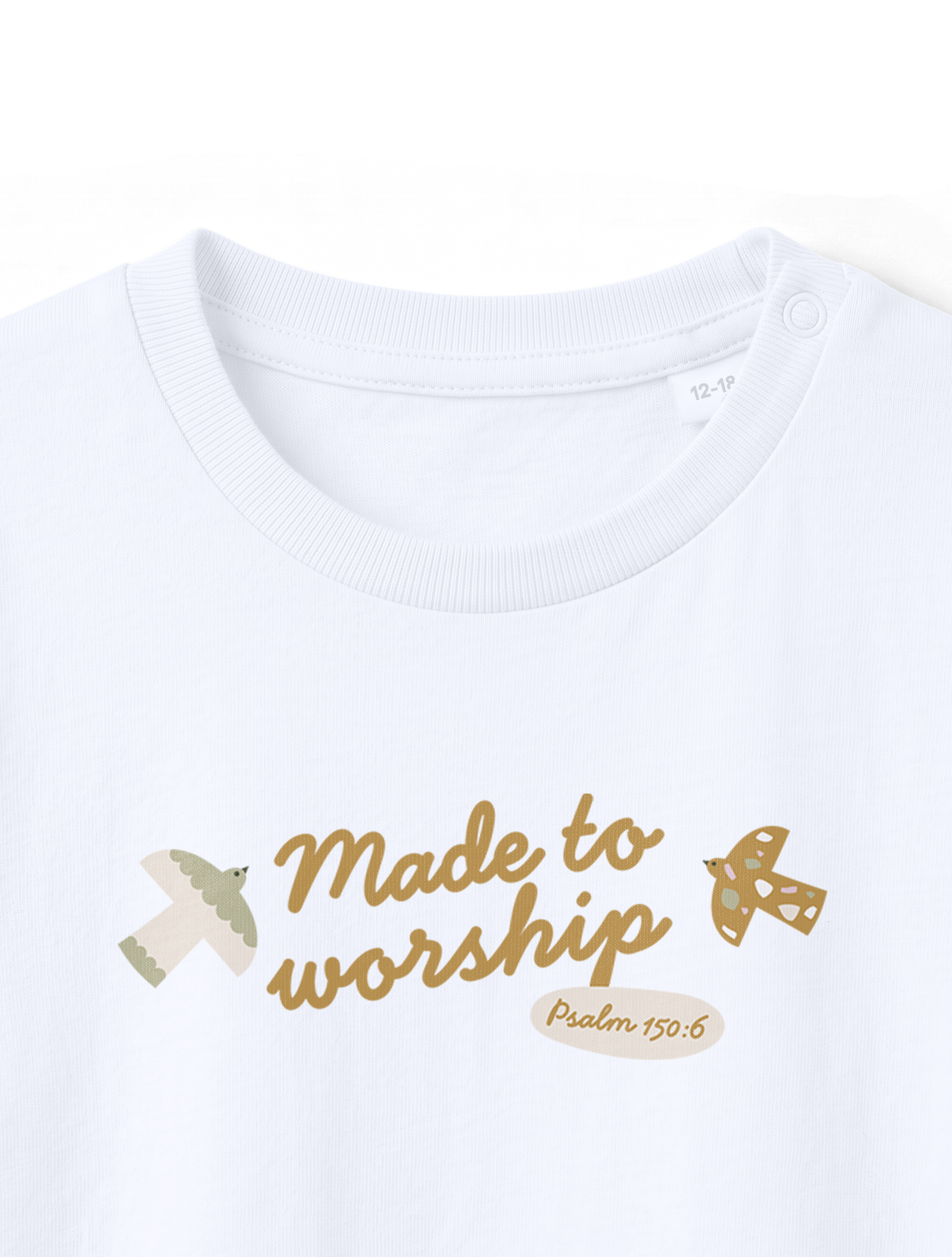 BABY REGULAR FIT T-SHIRT MADE TO WORSHIP - white-front-close-1.png - 4
