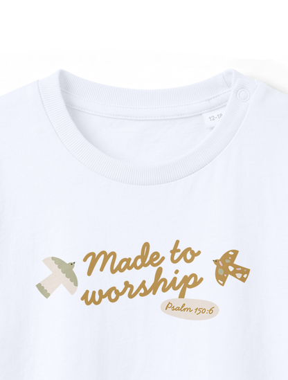 BABY REGULAR FIT T-SHIRT MADE TO WORSHIP - white-front-close-1.png - 4