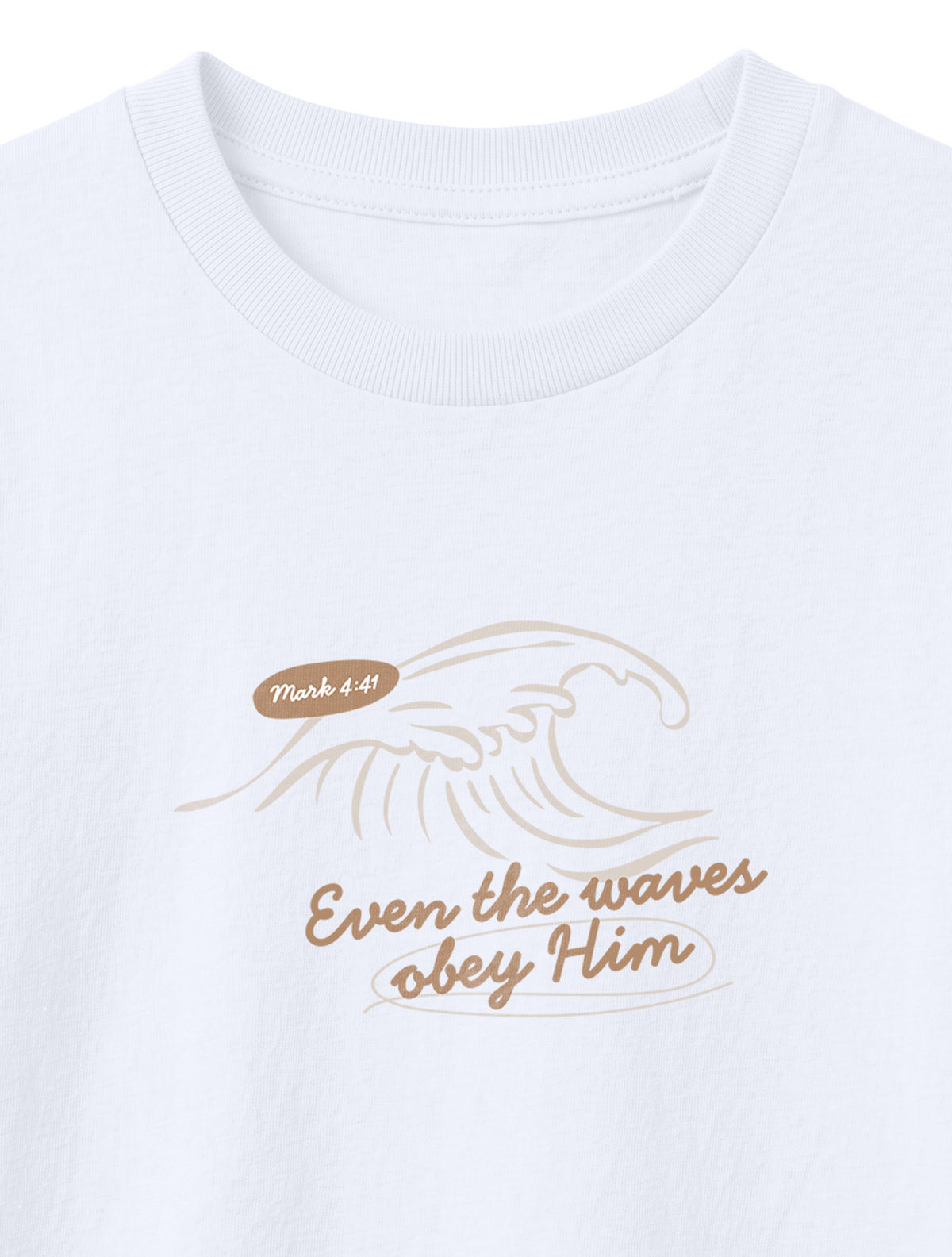 KIDS REGULAR FIT T-SHIRT EVEN THE WAVES OBEY HIM - white-front-close-1.png - 5
