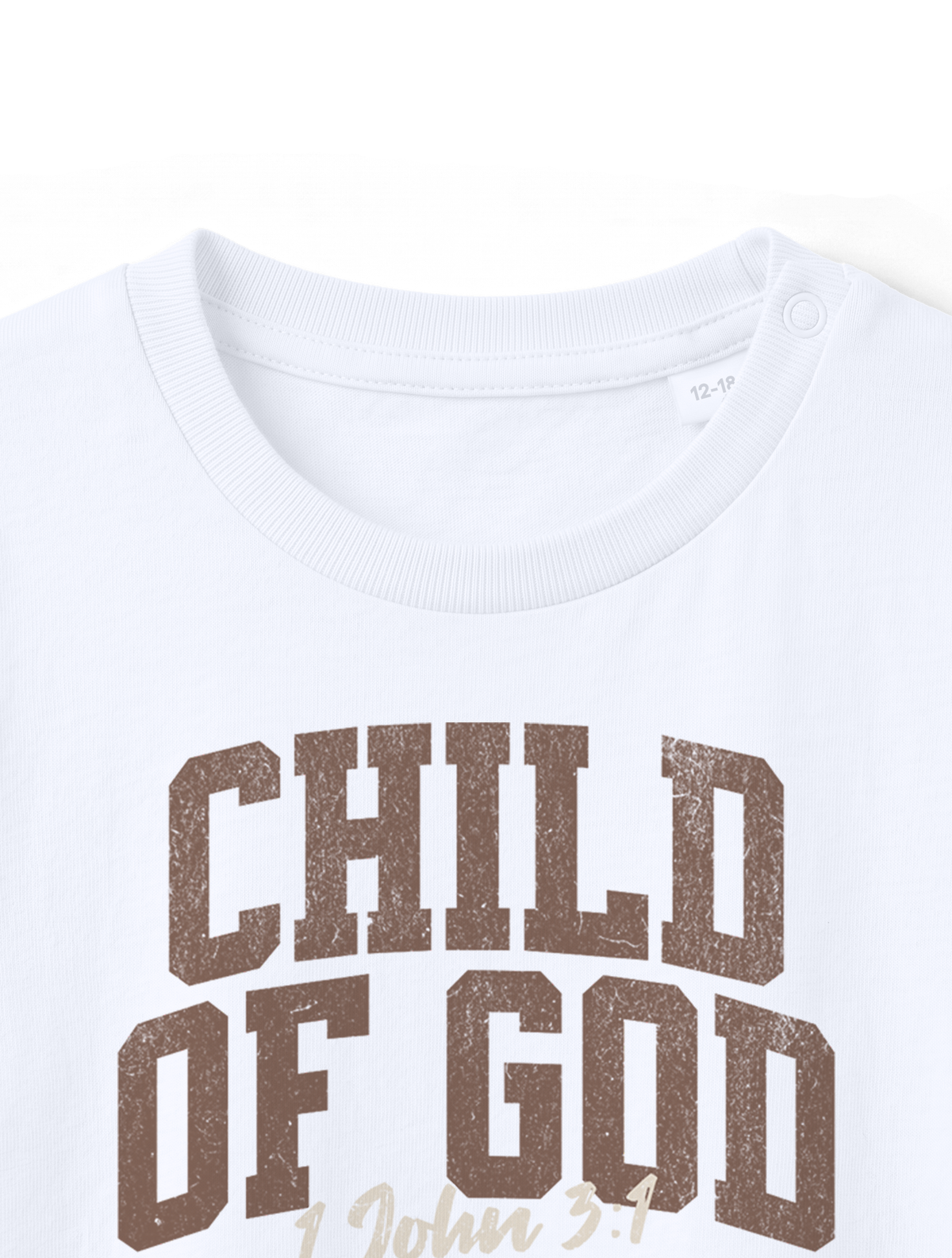 BABY REGULAR FIT T-SHIRT VARSITY CHILD OF GOD - white-front-close-1.png - 8