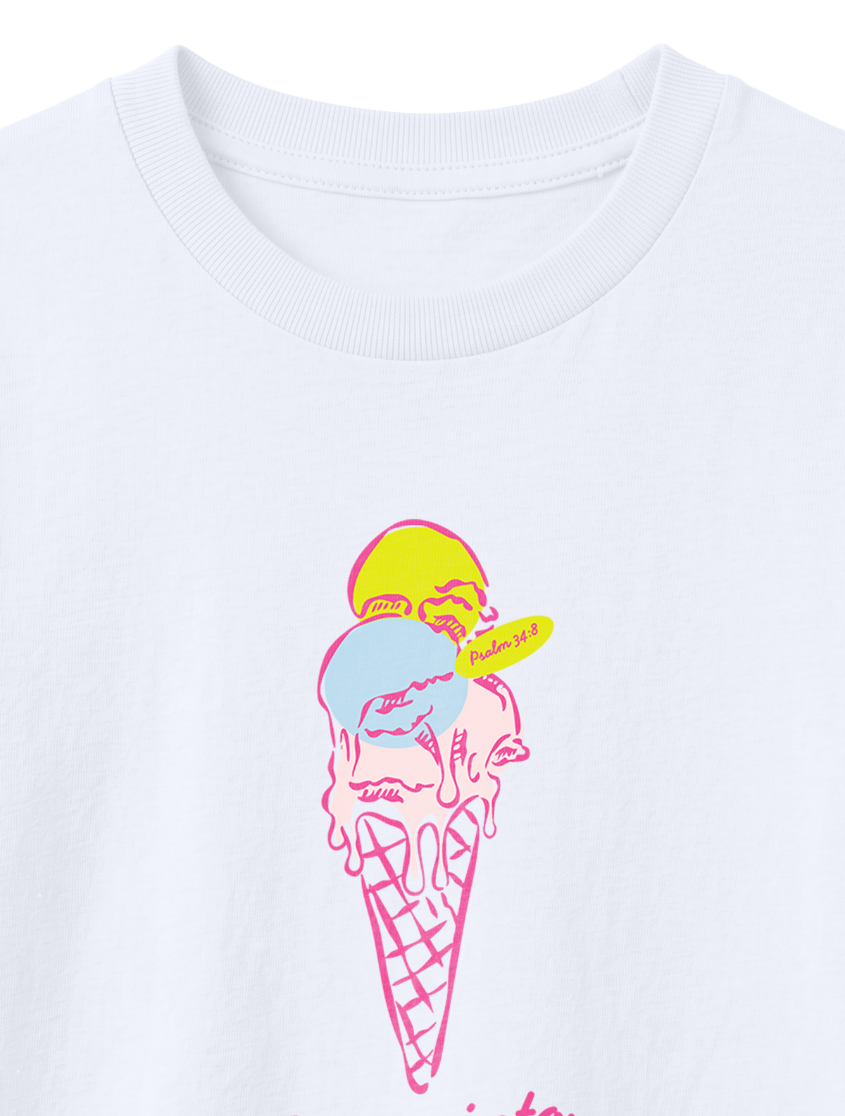 KIDS REGULAR FIT T-SHIRT SCOOP INTO GODS GOODNESS COLORFUL - white-front-close-1.png - 8