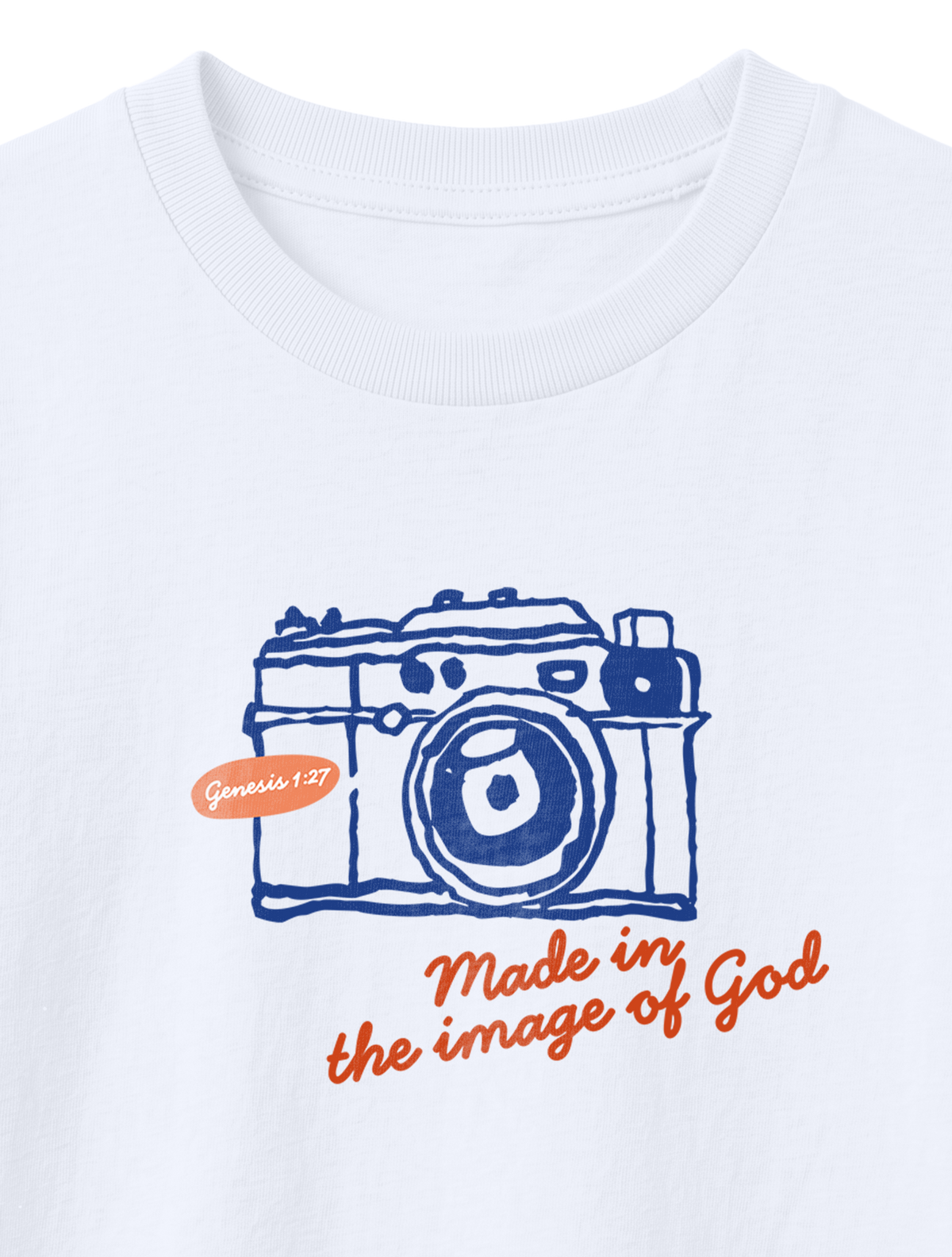KIDS REGULAR FIT T-SHIRT MADE IN THE IMAGE OF GOD - white-front-close-1.png - 4