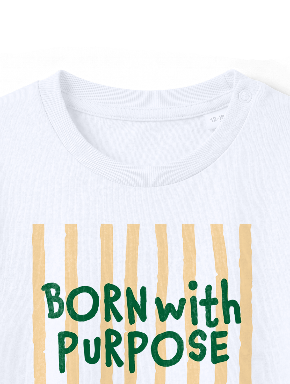 BABY REGULAR FIT T-SHIRT BORN WITH PURPOSE GREEN - white-front-close-1.png - 4