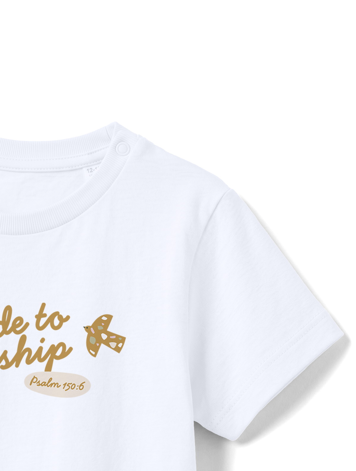 BABY REGULAR FIT T-SHIRT MADE TO WORSHIP - white-front-close-2.png - 5