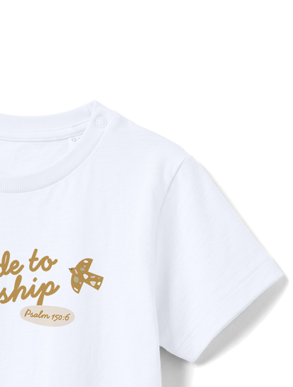 BABY REGULAR FIT T-SHIRT MADE TO WORSHIP - white-front-close-2.png - 5