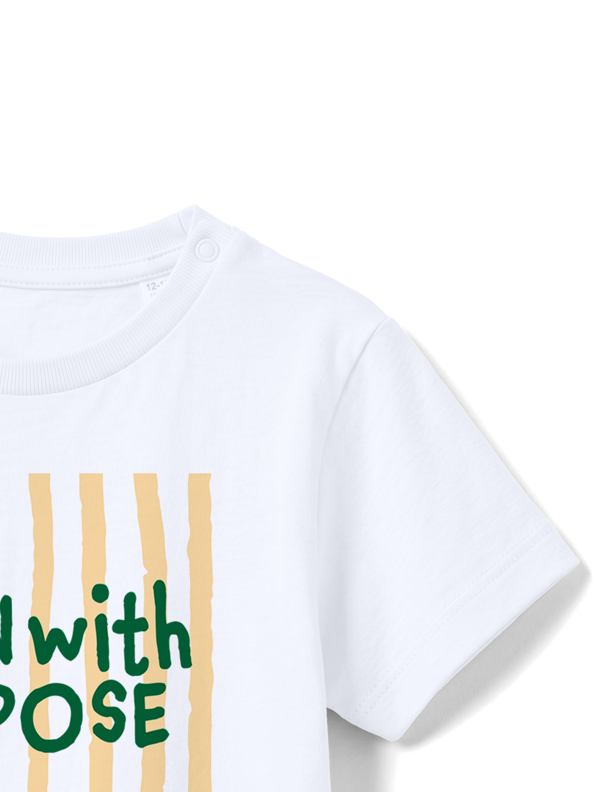 BABY REGULAR FIT T-SHIRT BORN WITH PURPOSE GREEN - white-front-close-2.png - 5