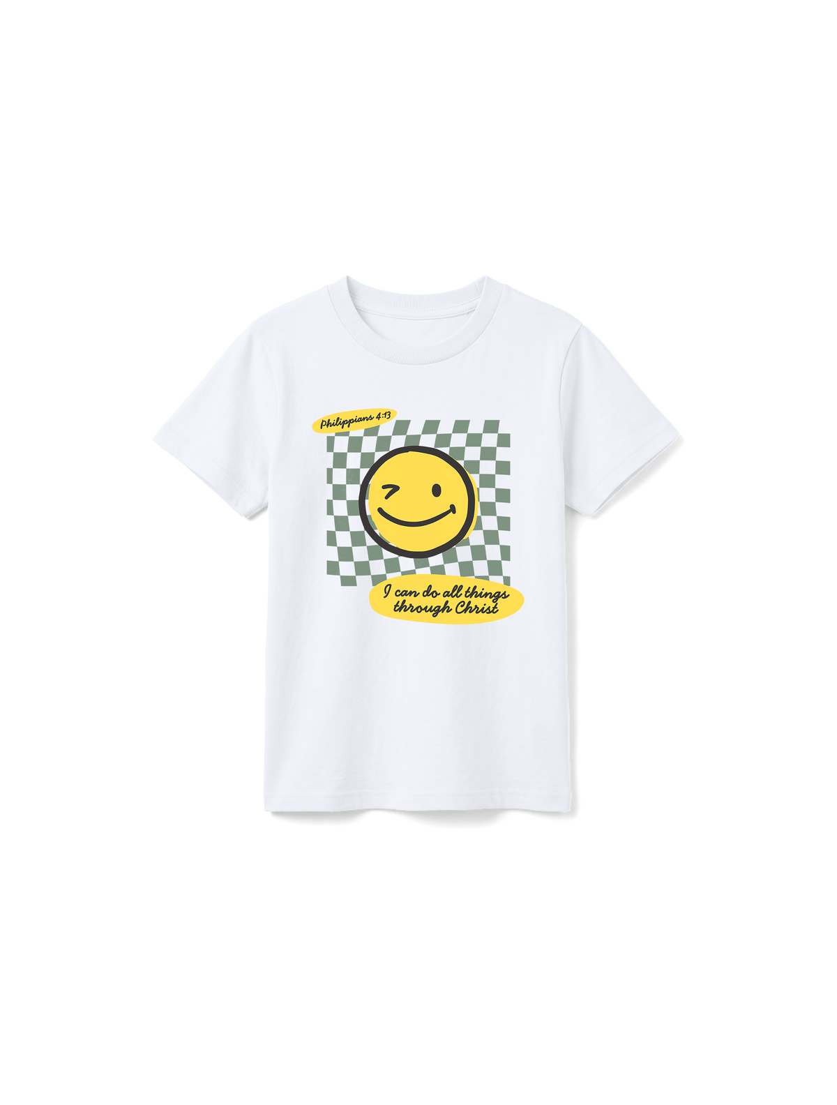 KIDS REGULAR FIT T-SHIRT I CAN DO ALL THINGS THROUGH CHRIST BOY - white-front.png - 7