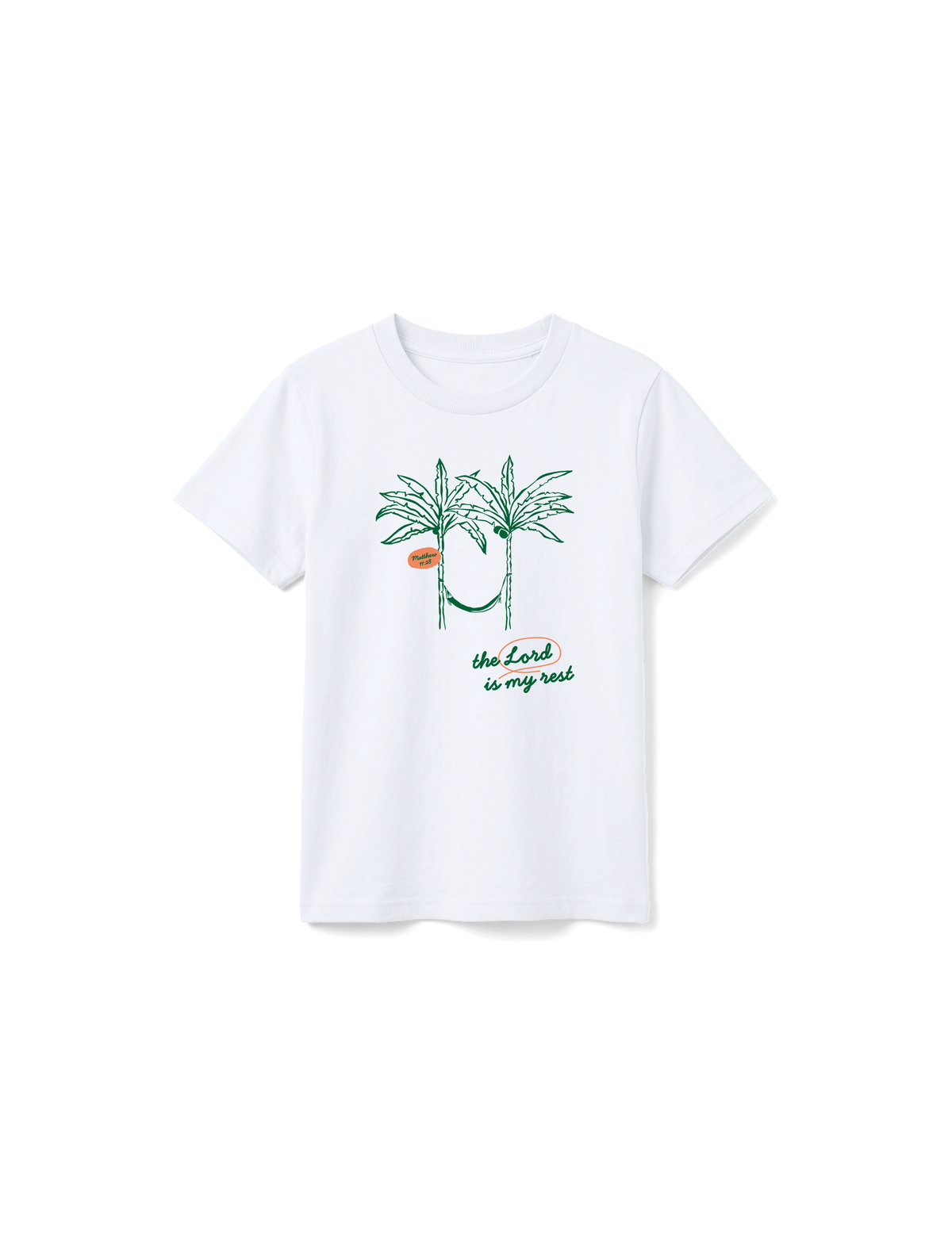 KIDS REGULAR FIT T-SHIRT LORD IS MY REST - white-front.png - 1