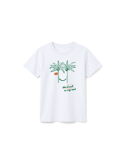 KIDS REGULAR FIT T-SHIRT LORD IS MY REST - white-front.png - 1