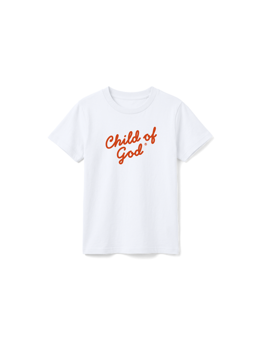 KIDS REGULAR FIT T-SHIRT CHILD OF GOD SCRIPT - white-front.png - 1