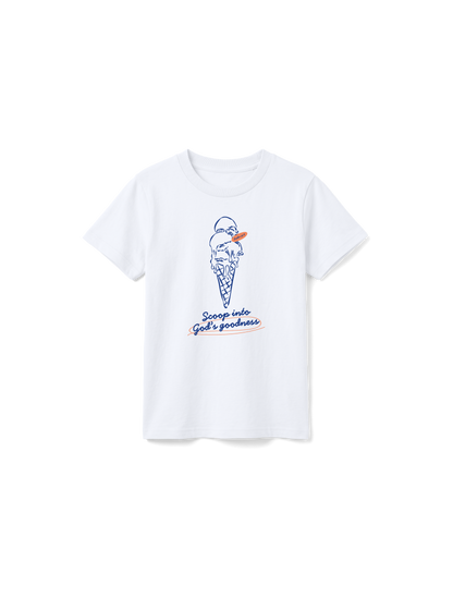 KIDS REGULAR FIT T-SHIRT SCOOP INTO GODS GOODNESS - white-front.png - 1