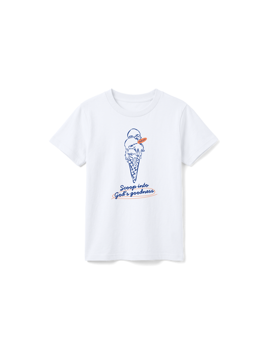 KIDS REGULAR FIT T-SHIRT SCOOP INTO GODS GOODNESS - white-front.png - 1