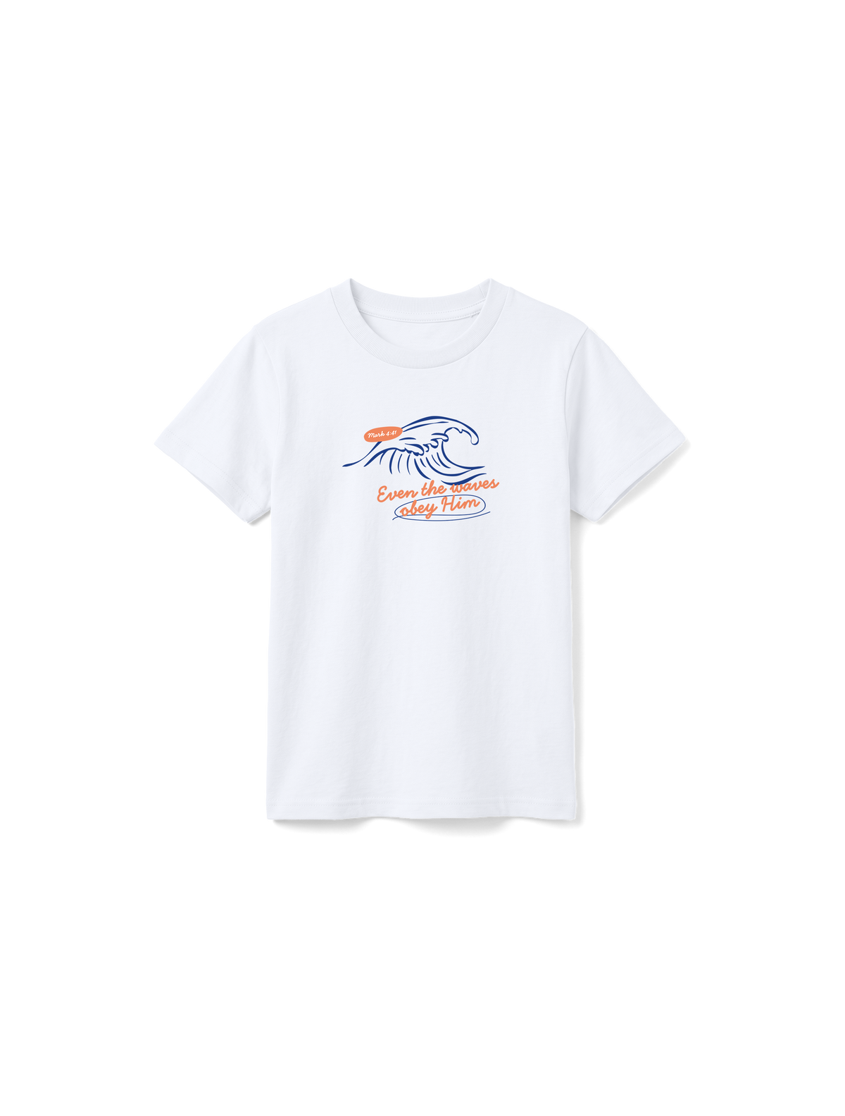 KIDS REGULAR FIT T-SHIRT EVEN THE WAVES OBEY HIM COLOR - white-front.png - 1