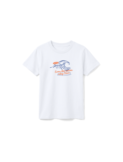 KIDS REGULAR FIT T-SHIRT EVEN THE WAVES OBEY HIM COLOR - white-front.png - 1