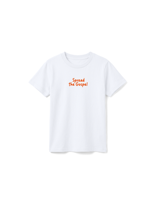 KIDS REGULAR FIT T-SHIRT SPREAD THE GOSPEL - white-front.png - 1