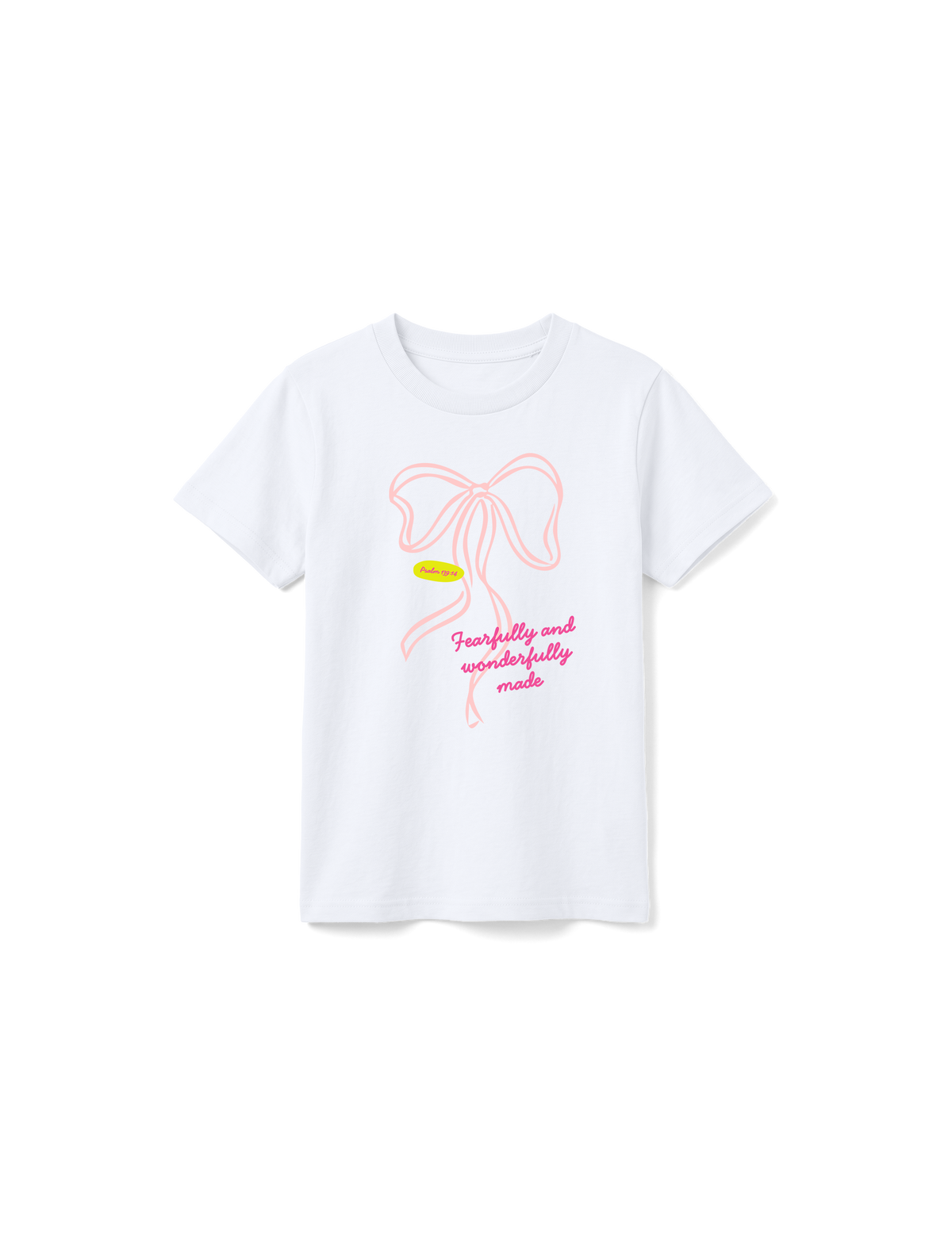 KIDS REGULAR FIT T-SHIRT FEARFULLY AND WONDERFULLY MADE COLORFUL - white-front.png - 1