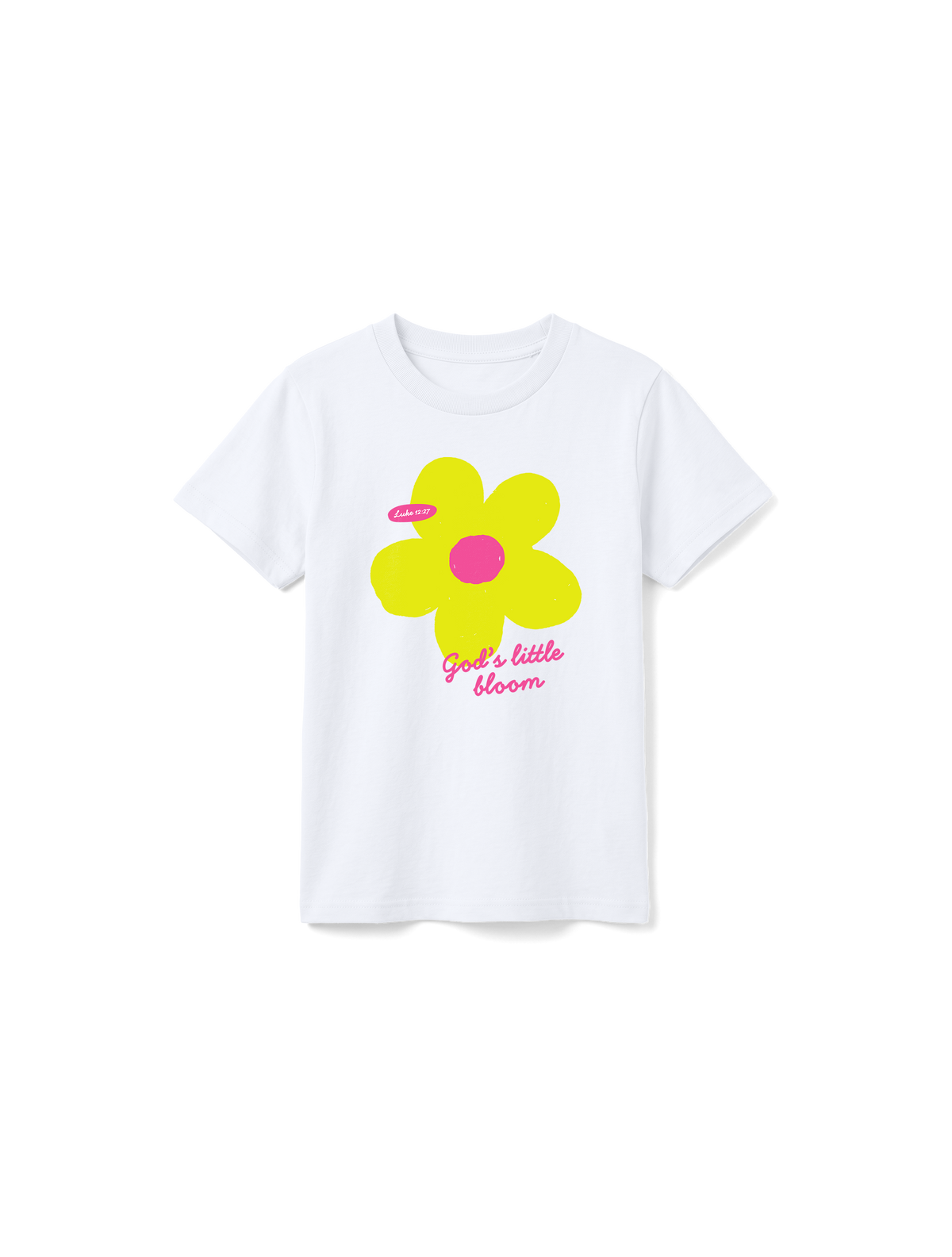 KIDS REGULAR FIT T-SHIRT GODS LITTLE BLOOM - white-front.png - 1