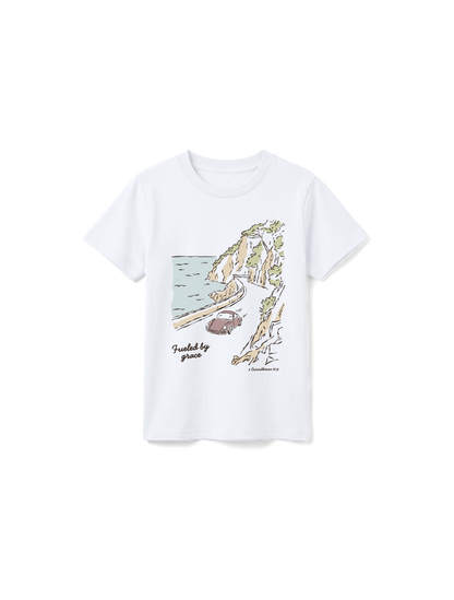 KIDS REGULAR FIT T-SHIRT DRIVEN BY GRACE - white-front.png - 1