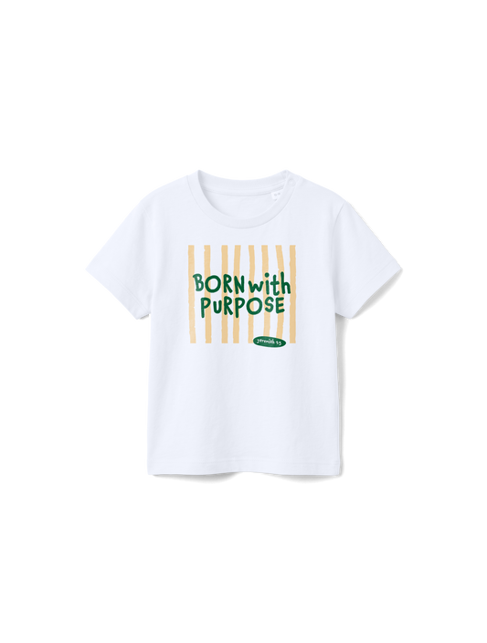 BABY REGULAR FIT T-SHIRT BORN WITH PURPOSE GREEN - white-front.png - 1
