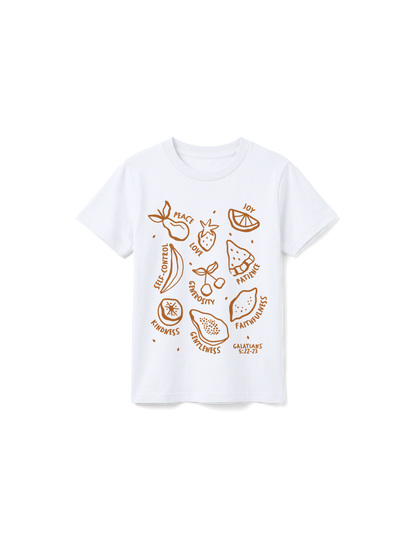 KIDS REGULAR FIT T-SHIRT FRUIT OF THE SPIRIT FRUITS - white-front.png - 1