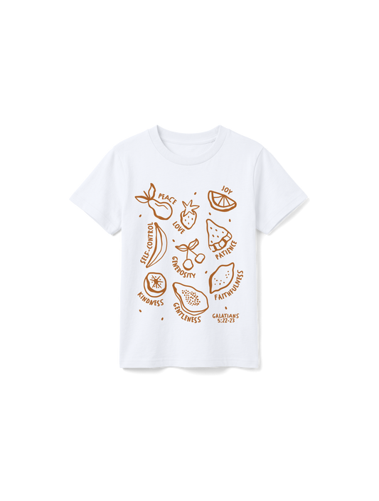 KIDS REGULAR FIT T-SHIRT FRUIT OF THE SPIRIT FRUITS - white-front.png - 1