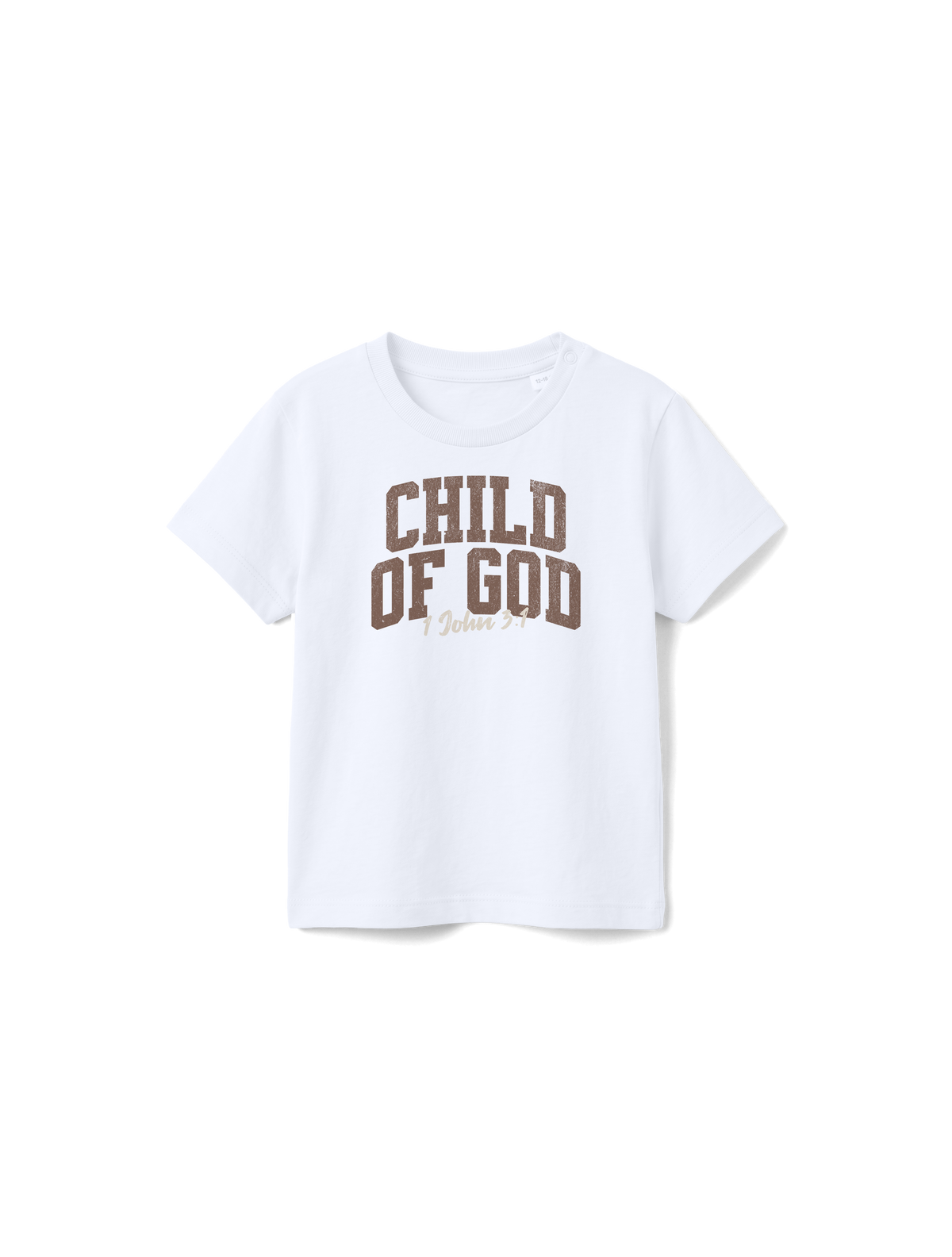 BABY REGULAR FIT T-SHIRT VARSITY CHILD OF GOD - white-front.png - 7