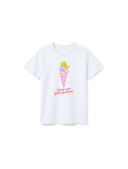 KIDS REGULAR FIT T-SHIRT SCOOP INTO GODS GOODNESS COLORFUL - white-front.png - 7