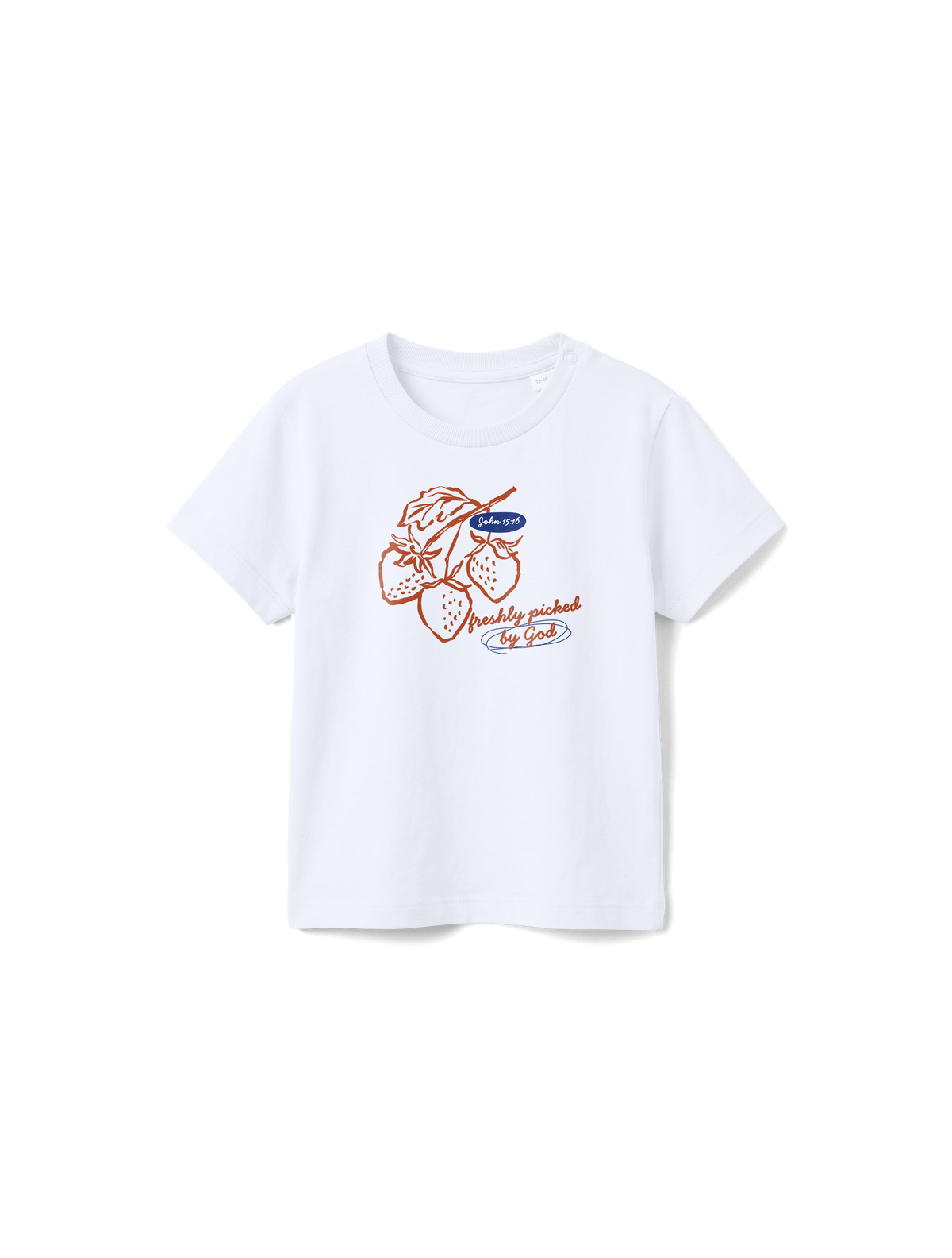 BABY REGULAR FIT T-SHIRT FRESHLY PICKED BY GOD - white-front.png - 7