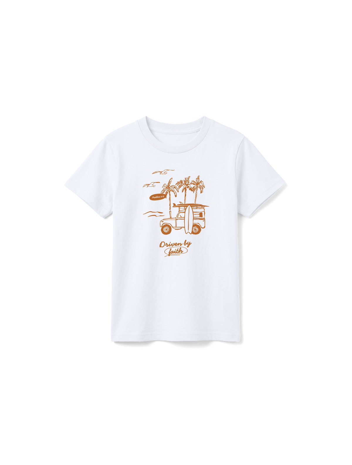 KIDS REGULAR FIT T-SHIRT DRIVEN BY FAITH - white-front.png - 1