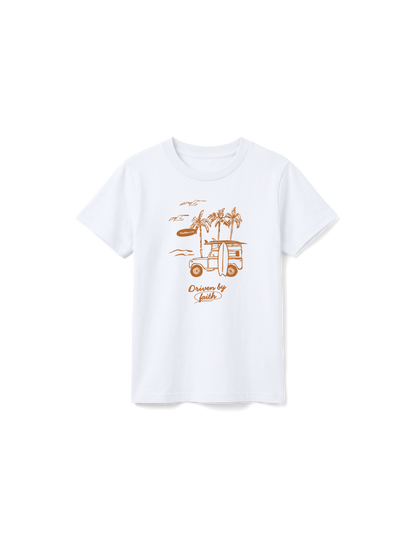 KIDS REGULAR FIT T-SHIRT DRIVEN BY FAITH - white-front.png - 1