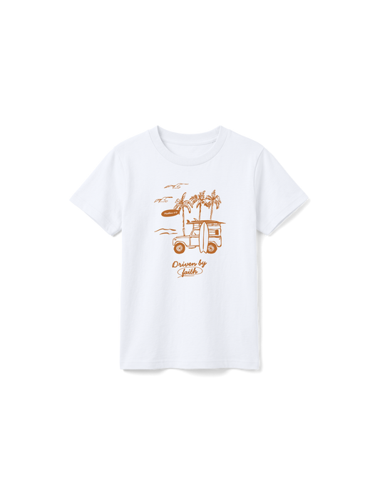 KIDS REGULAR FIT T-SHIRT DRIVEN BY FAITH - white-front.png - 1