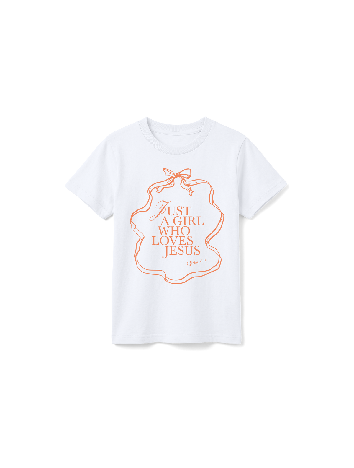 KIDS REGULAR FIT T-SHIRT JUST A GIRL WHO LOVES JESUS - white-front.png - 7
