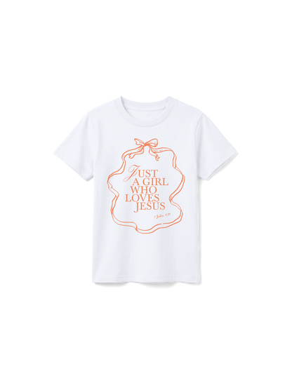 KIDS REGULAR FIT T-SHIRT JUST A GIRL WHO LOVES JESUS - white-front.png - 7